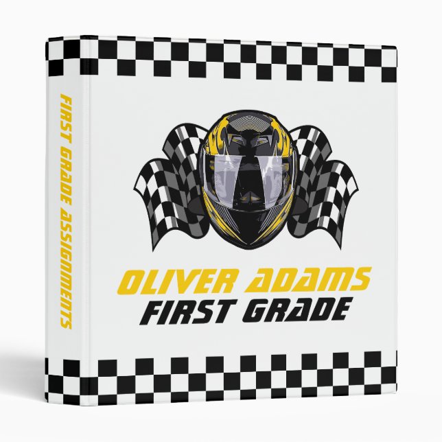 Personalized Racing Driver Helmet Binder (Front/Spine)