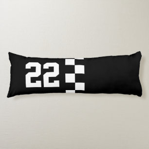 Personalized Racing Flag Black And White Body Pillow