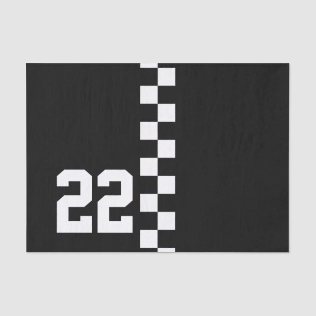 Personalized Racing Flag Black And White Tissue Paper (Front)