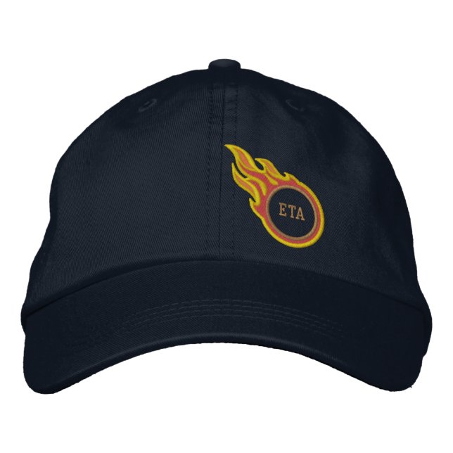 Personalized Racing Flames Bullet Monogram Embroidered Hat (Front)