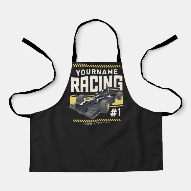 Personalized Racing Team Fast Race Car Driver  Apron (Front)