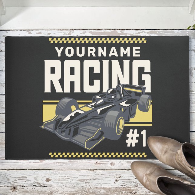 Personalized Racing Team Fast Race Car Driver  Doormat (Creator Uploaded)