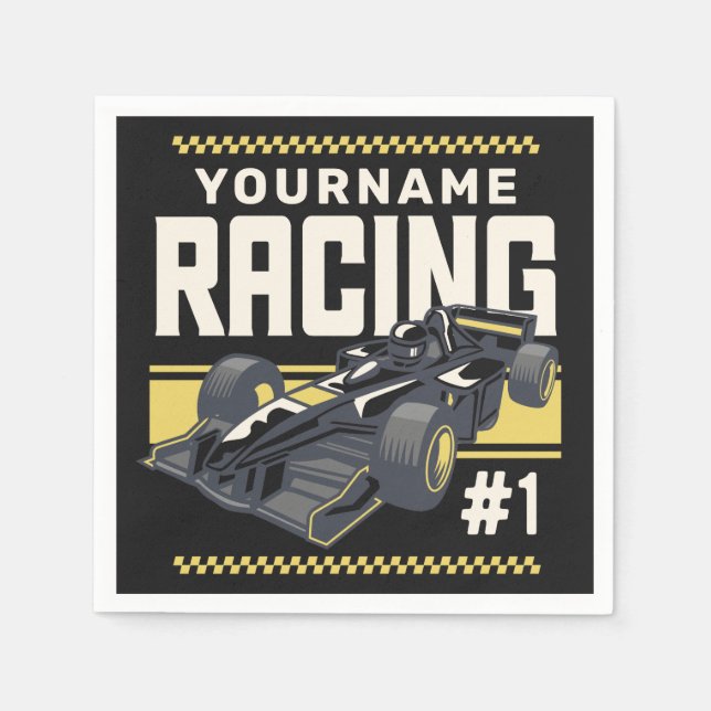 Personalized Racing Team Fast Race Car Driver  Napkin (Front)