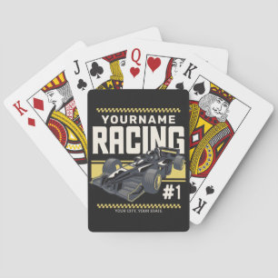 Personalized Racing Team Fast Race Car Driver  Playing Cards