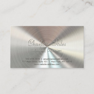 Personalized Radial Metallic Look - Chrome Business Card