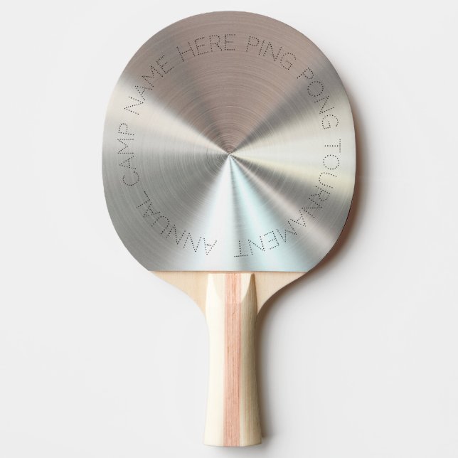 Personalized Radial Metallic Look - Chrome Ping Pong Paddle (Front)