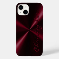 Personalized Radial Metallic Look - Dark Red