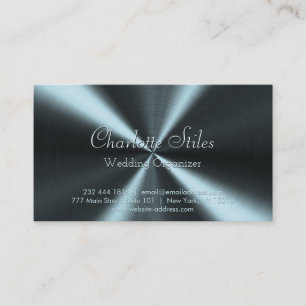 Personalized Radial Metallic Look - Light Blue Business Card
