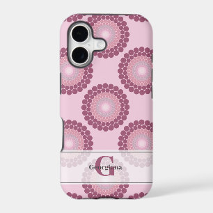 Personalized Radiant Dusky Rose Polka Dot Mandala