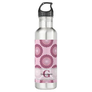 Personalized Radiant Dusky Rose Polka Dot Mandala 710 Ml Water Bottle