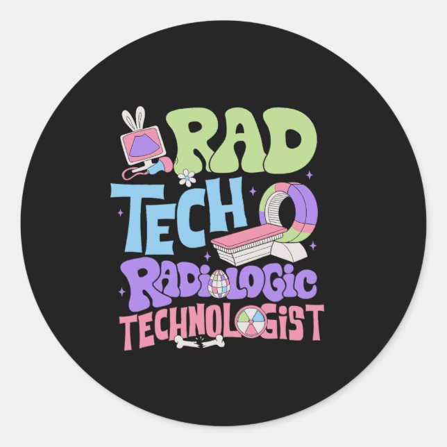 Personalized Radiology Easter Day  Classic Round Sticker (Front)