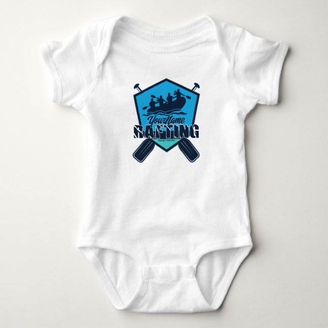 Personalized Rafting Whitewater River Adventure  Baby Bodysuit (Front)