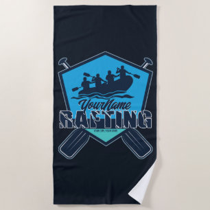 Personalized Rafting Whitewater River Adventure Beach Towel