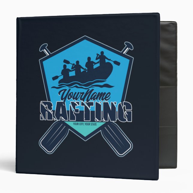 Personalized Rafting Whitewater River Adventure  Binder (Front/Inside)