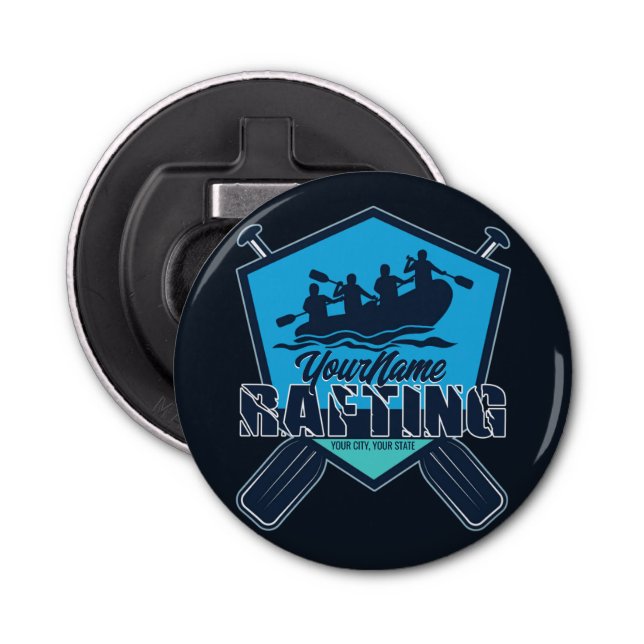 Personalized Rafting Whitewater River Adventure Bottle Opener (Front)