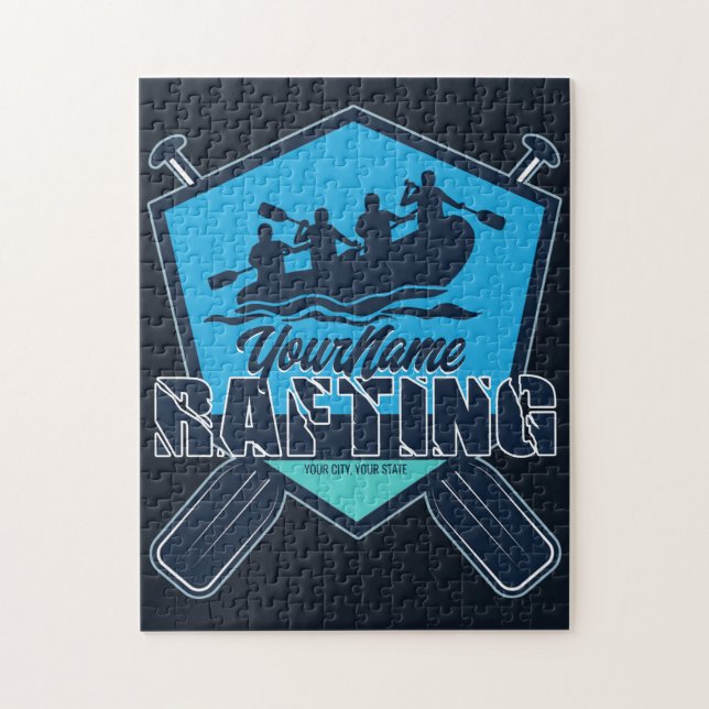 Personalized Rafting Whitewater River Adventure Jigsaw Puzzle (Vertical)