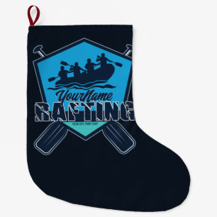 Personalized Rafting Whitewater River Adventure  Large Christmas Stocking