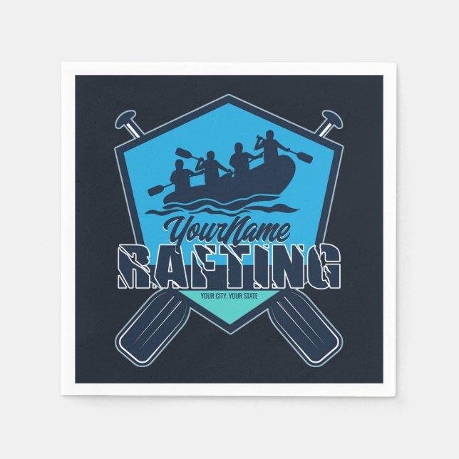 Personalized Rafting Whitewater River Adventure  Napkin (Front)