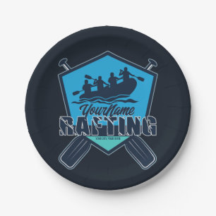 Personalized Rafting Whitewater River Adventure Paper Plate