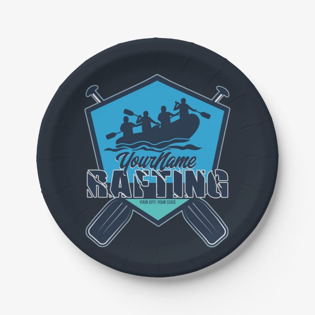 Personalized Rafting Whitewater River Adventure  Paper Plate (Front)