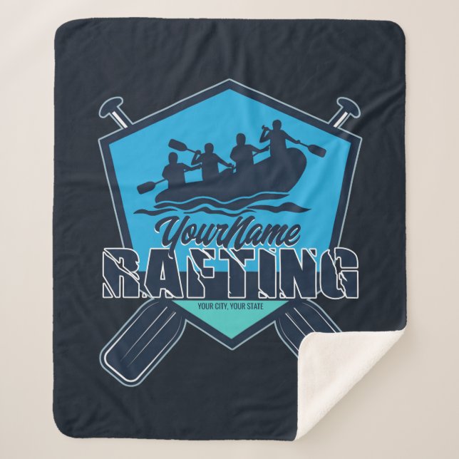 Personalized Rafting Whitewater River Adventure  Sherpa Blanket (Front)