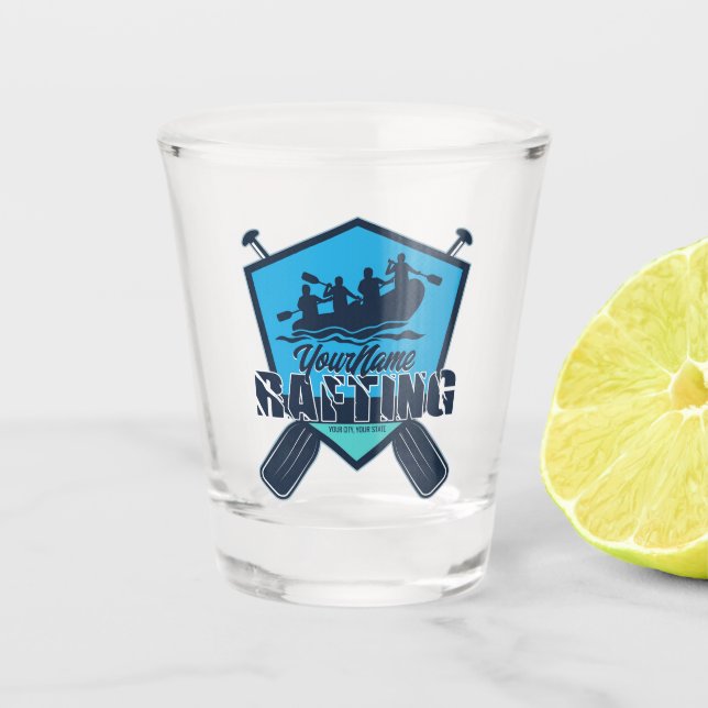 Personalized Rafting Whitewater River Adventure Shot Glass (Front)