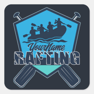Personalized Rafting Whitewater River Adventure  Square Sticker