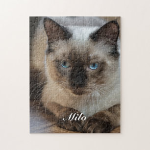 Personalized Ragdoll Cat Photo and Name Jigsaw Puzzle