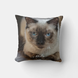 Personalized Ragdoll Cat Photo and Name Throw Pillow