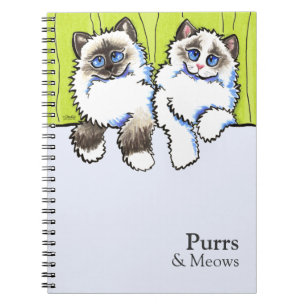 Personalized Ragdoll Cats Off-Leash Art™ Notebook