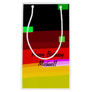Personalized Rainbow Abstract Art Small Gift Bag