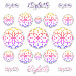Personalized Rainbow Abstract Flower Vinyl