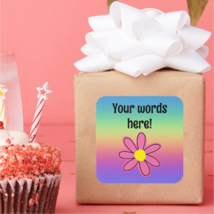 Personalized Rainbow and Flower Sticker