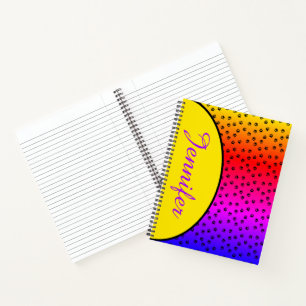 Personalized Rainbow and pawprints Notebook