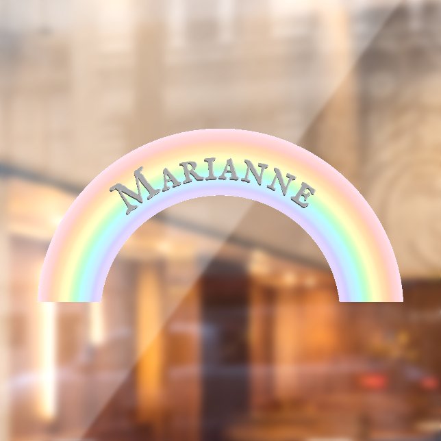 Personalized Rainbow Arch Pastel Colours Kids' Window Cling (Sheet 2)