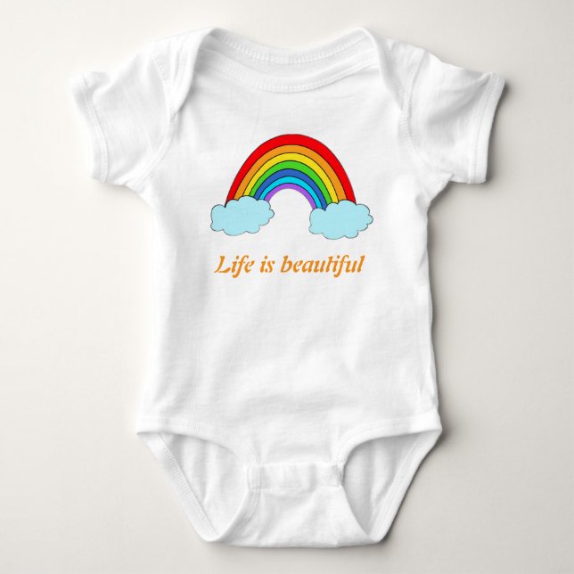 Personalized Rainbow Baby One Piece | Custom Name  Bodysuit (Front)