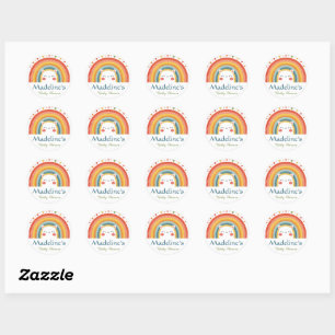 Personalized Rainbow Baby Shower Invitation Seals