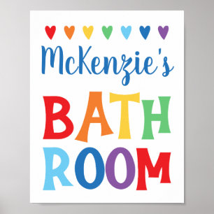 Personalized Rainbow Bathroom Wall Art