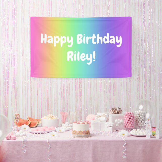 Personalized Rainbow Birthday Banner (Party)