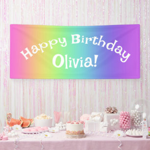 Personalized Rainbow Birthday Banner