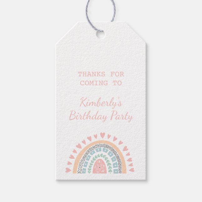 Personalized Rainbow Birthday Gift Tags (Front)