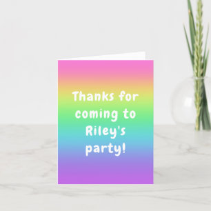 Personalized Rainbow Birthday Thank You Card