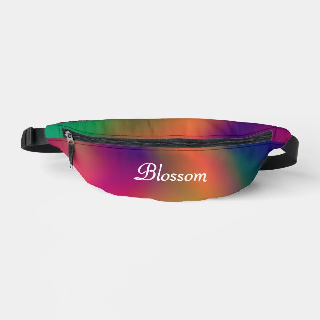 Personalized Rainbow Blossom Fanny Pack (Front)