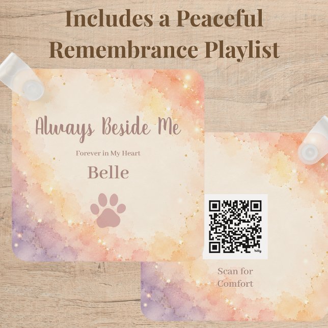 Personalized Rainbow Bridge Keychain with QR Code (Personalized Rainbow Bridge photo keychain honoring beloved dogs, cats, and cherished companions.)