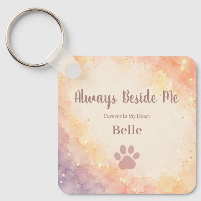 Personalized Rainbow Bridge Memorial Keychain (Front)