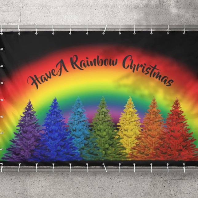 Personalized Rainbow Christmas Tree Banner (Creator Uploaded)