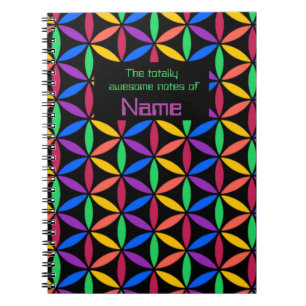 Personalized rainbow circles notebook