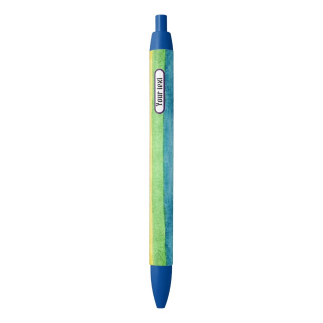 Personalized Rainbow colour Blue Ink Pen (Front Vertical)