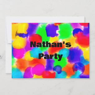 Personalized Rainbow Colour Splash Invitation