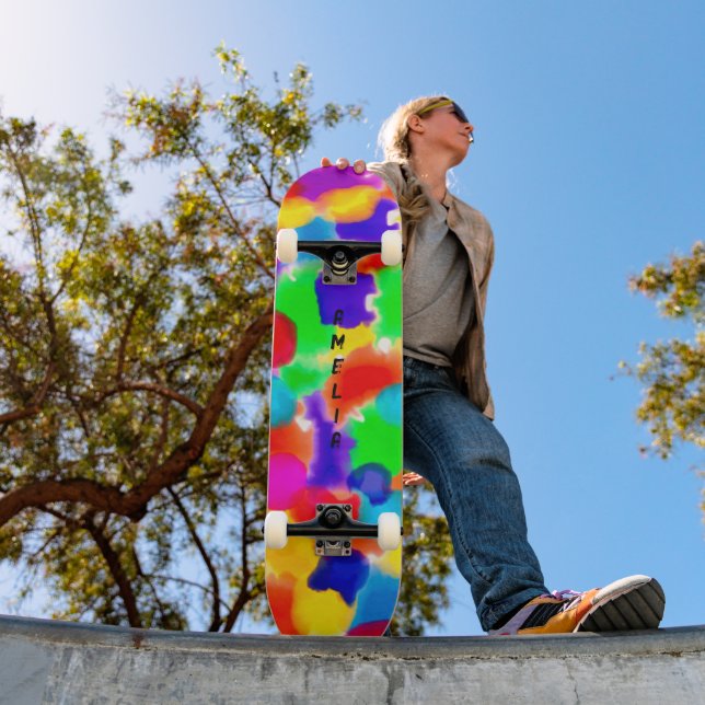 Personalized Rainbow  Colour Splash  Skateboard (Outdoor 1)